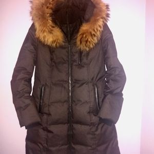 Soia & Kyo Fur-trimmed hood puffer parka coat